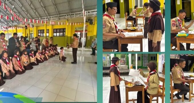 MIN 1 Kota Gorontalo Gelar Pelantikan Penggalang Ramu dan Rakit, Uji Kecakapan Pramuka